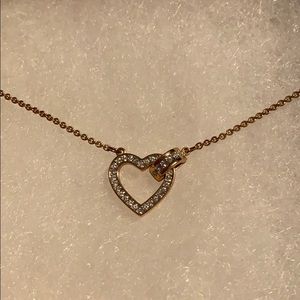 Swarovski rose gold heart necklace
